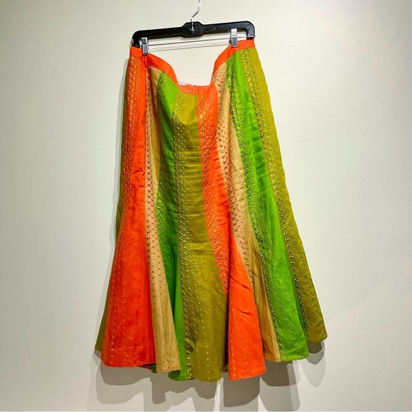 Jsong Collection Dresses & Skirts - 100% Linen JSong Collection Size28 A Line Skirt Multicolor Pattern w/Lining L35”